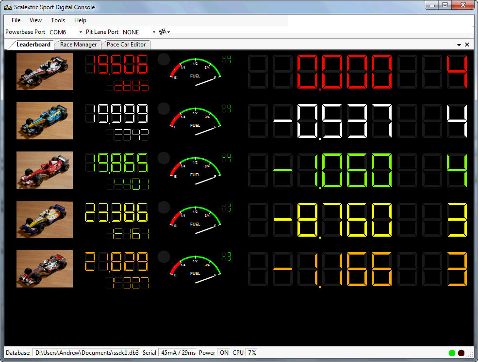 scalextric race management system